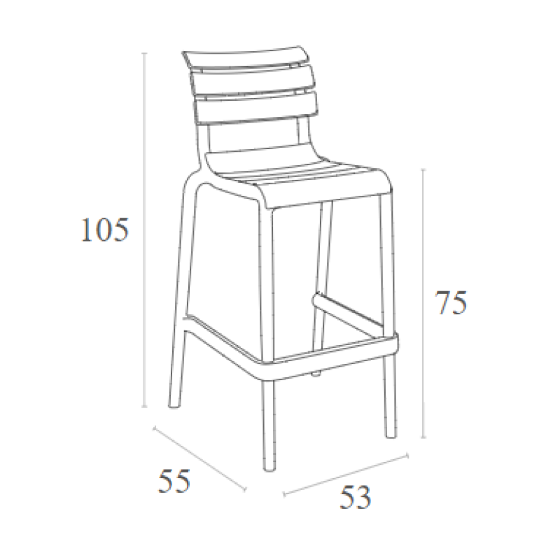 Σκαμπό μπαρ Art Maison Aars - White (53x55x105εκ.)