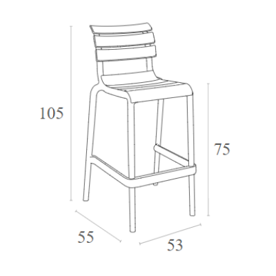 Σκαμπό μπαρ Art Maison Aars - Taupe (53x55x105εκ.)