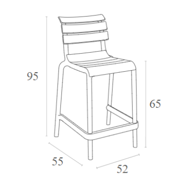 Σκαμπό μπαρ Art Maison Aars - White (52x55x95εκ.)