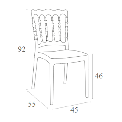 Καρέκλα Catering Art Maison Hinnerup - White (45x55x92εκ.)