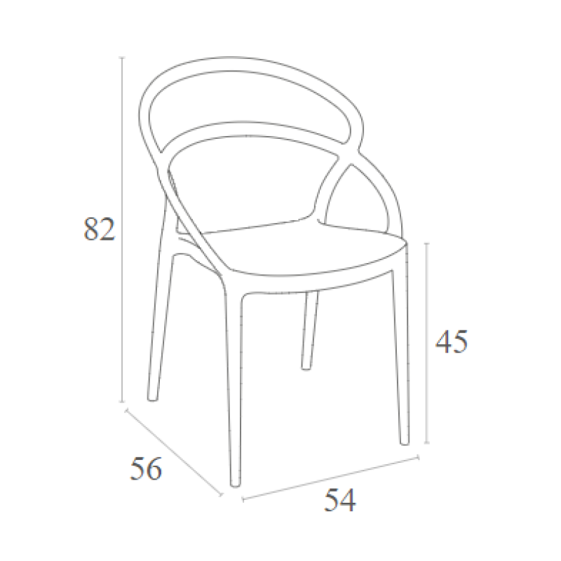 Καρέκλα Art Maison Stovring - Dark Gray (54x56x82εκ.)