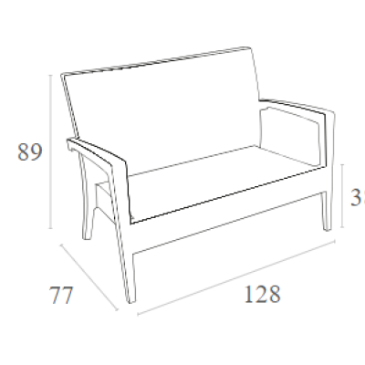 Καναπές Art Maison Hedensted - White (128x77x89εκ.)