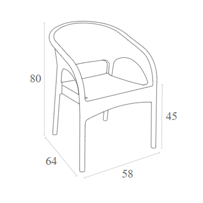 Πολυθρόνα Art Maison Svenstrup - Brown (58x64x80εκ.)