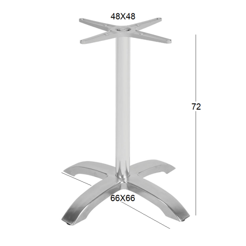 Βάση Τραπεζιού Art Maison Dronningmolle - Silver (52x52x74εκ.)