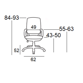 Καρέκλα Γραφείου Art Maison Slagelse - Black White (59Χ50Χ44-86/52-94εκ.)