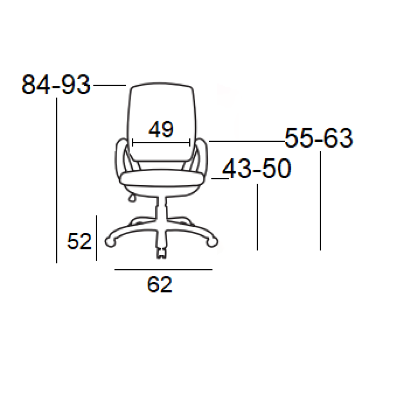 Καρέκλα Γραφείου Art Maison Slagelse - Red White (59Χ50Χ44-86/52-94εκ.)