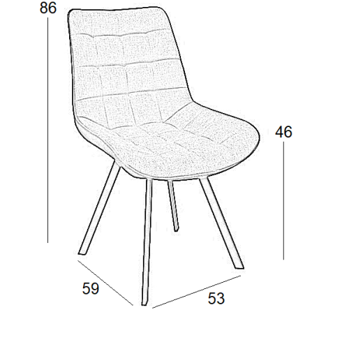 Καρέκλα Σετ 4 Τεμαχίων Art Maison Solrod - Gray (51X59X86εκ.)