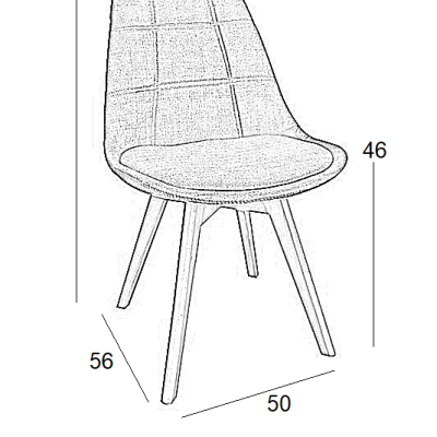 Καρέκλα Σετ 4 Τεμαχίων Art Maison Farum - Gray (49Χ53Χ82cm)