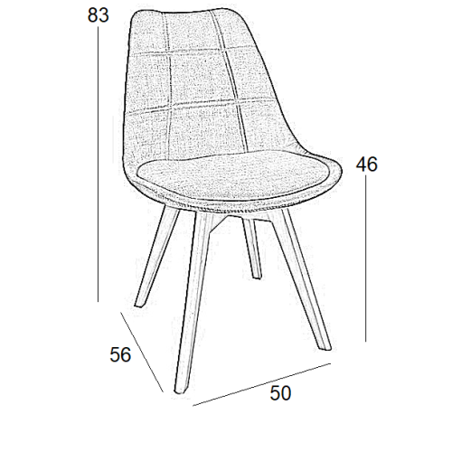 Καρέκλα Σετ 4 Τεμαχίων Art Maison Farum - Gray (49Χ53Χ82cm)