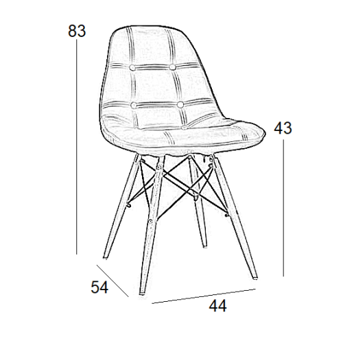 Καρέκλα Σετ 4 Τεμαχίων Art Maison Olstykke - Cream Pu (46X51X82εκ)