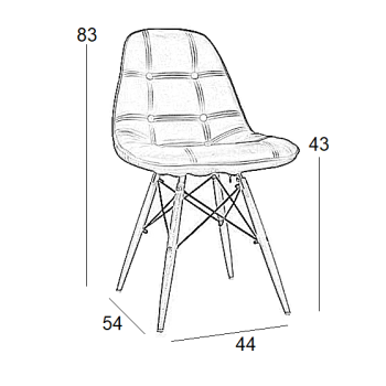 Καρέκλα Σετ 4 Τεμαχίων Art Maison Olstykke - Gray Pu (46X51X82εκ)