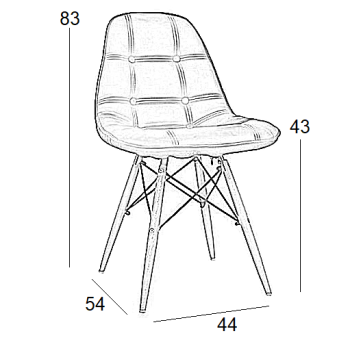 Καρέκλα Σετ 4 Τεμαχίων Art Maison Olstykke - Gray Pu (46X51X82εκ)