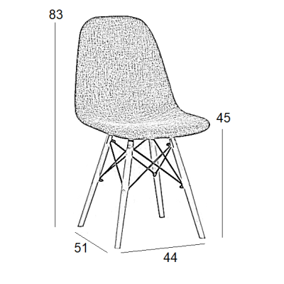 ΚΑΡΕΚΛΑ ΣΕΤ 4 ΤΕΜΑΧΙΩΝ ART MAISON CHINO - GREY (48x55x82εκ.)