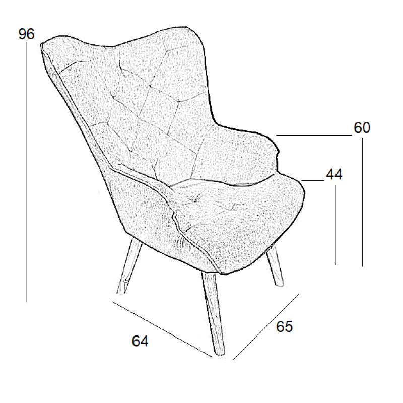 Πολυθρόνα Art Maison Koge - Light Gray (68Χ76Χ98εκ.)