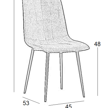 Καρέκλα Σετ 4 Τεμαχίων Art Maison Skanderborg - Gray (45x53x47/88εκ.)