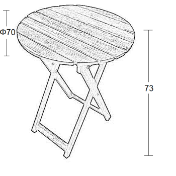 Τραπέζι Εξ. Χώρου Art Maison Farum - Walnut (Φ70Χ73εκ.)