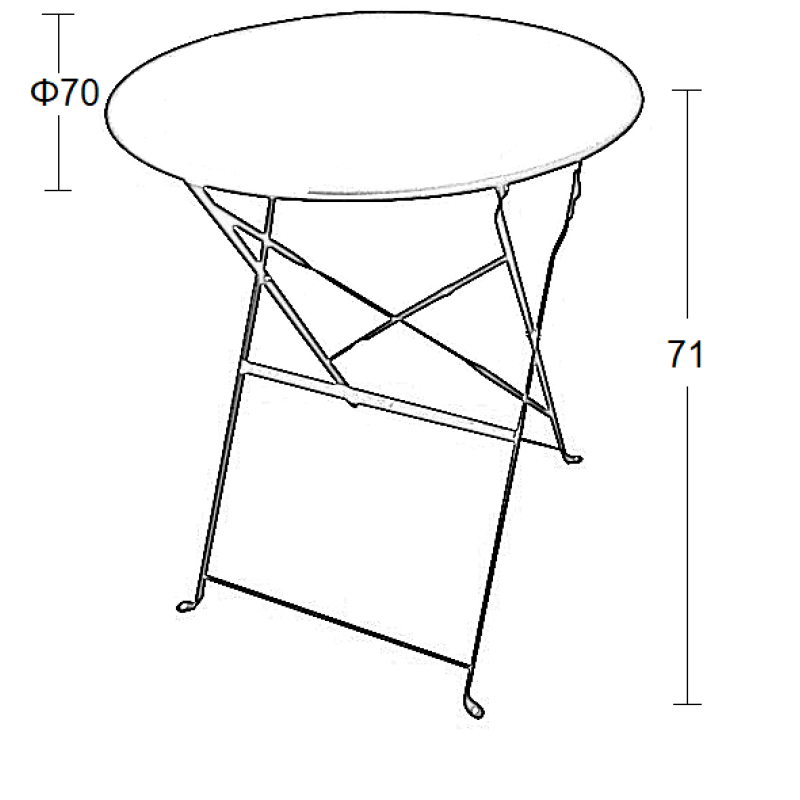 Τραπέζι Art Maison Otterup - Charcoal (Φ70x71εκ.)