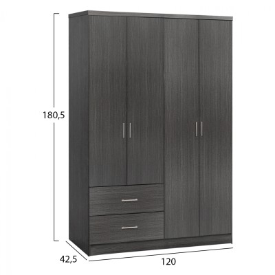 ΝΤΟΥΛΑΠΑ 4ΦΥΛΛΗ ART MAISON IRVINE - WENGE (120Χ42,5Χ180,5εκ.)