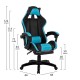 Καρέκλα Gaming Art Maison Baraboo με υποπόδιο - Black L.Blue PU (68x66x100-122εκ.)