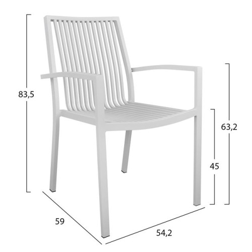 ΣΕΤ ΕΞΩΤΕΡΙΚΟΥ ΧΩΡΟΥ 5ΤΜΧ ART MAISON SOUTHAMPTON - WHITE (140Χ80Χ75,5Υ)