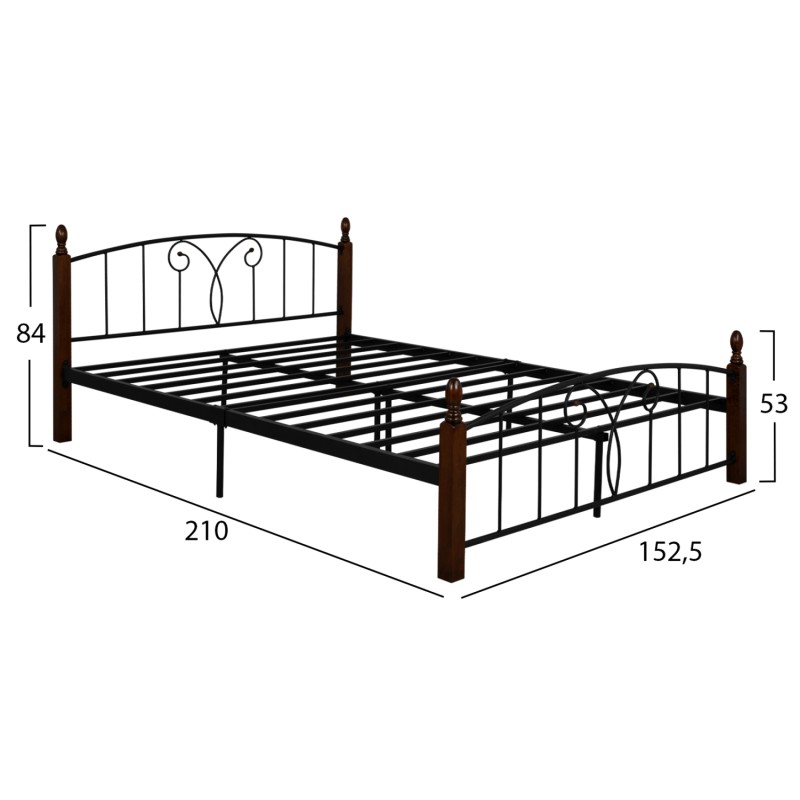 Κρεβάτι Art Maison Berkeley - Black Walnut (Για Στρώμα 150x200εκ.)﻿