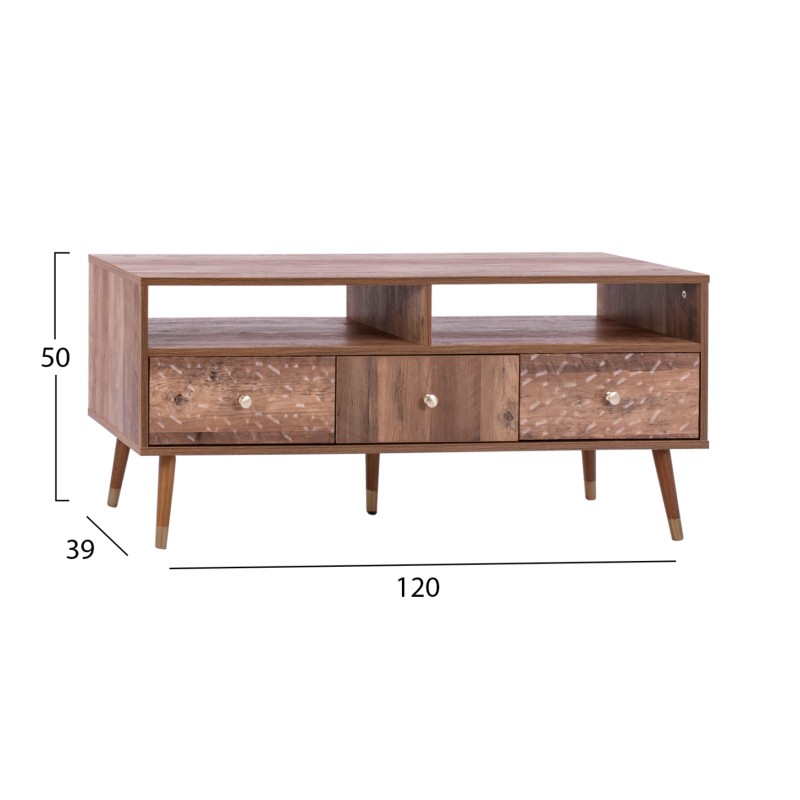 ΕΠΙΠΛΟ TV ART MAISON MIAMI - WALNUT (120x39x50εκ.)