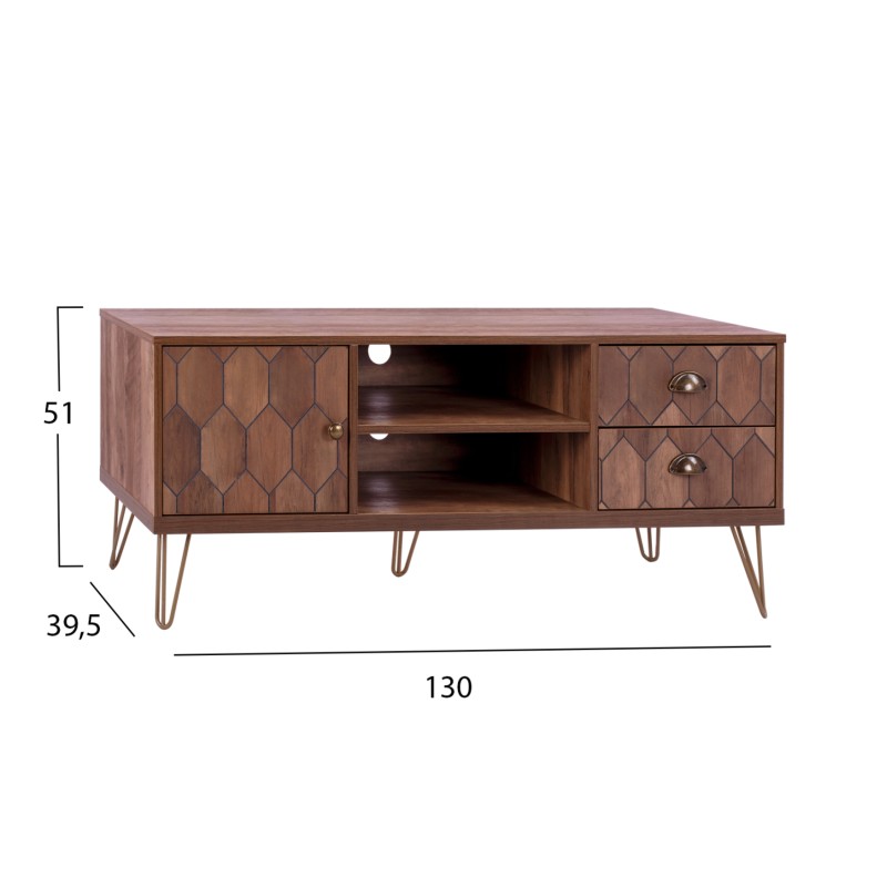 ΕΠΙΠΛΟ TV ART MAISON CLAREMONT - WALNUT (130x39,5x51εκ.)