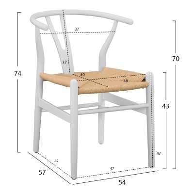 ΚΑΡΕΚΛΑ ΤΡΑΠΕΖΑΡΙΑΣ Art Maison Borger - White (56x52x76εκ.)