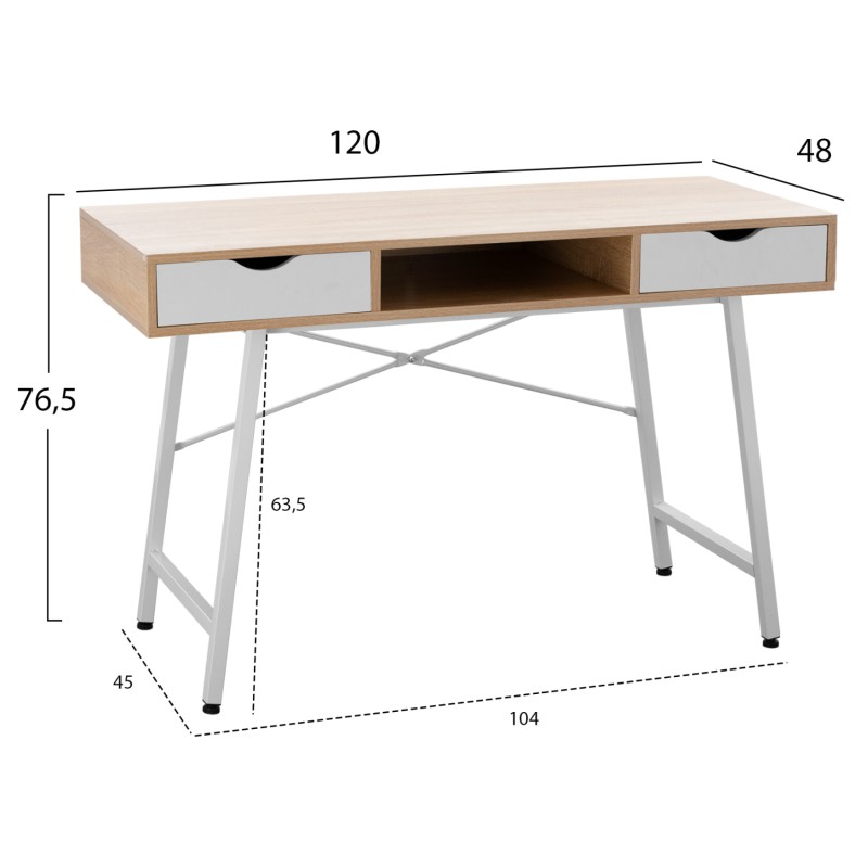 Γραφείο Art Maison Salton - Natural White (120Χ48Χ76,5 εκ.)