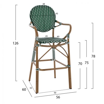 ΣΚΑΜΠΟ ART MAISON FABIUS - GREEN WHITE (56x60x126εκ.)