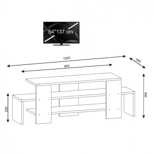 ΕΠΙΠΛΟ ΤΗΛΕΟΡΑΣΗΣ ART MAISON WESTMINSTER - WHITE WALNUT (120x29,5x40εκ.)