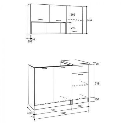 Σύνθεση Κουζίνας Art Maison Cairo - Sonoma White (120x46-29,2εκ.)