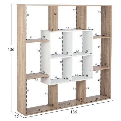 ΒΙΒΛΙΟΘΗΚΗ Art Maison Hinton - Sonama White (136x22x136εκ.)