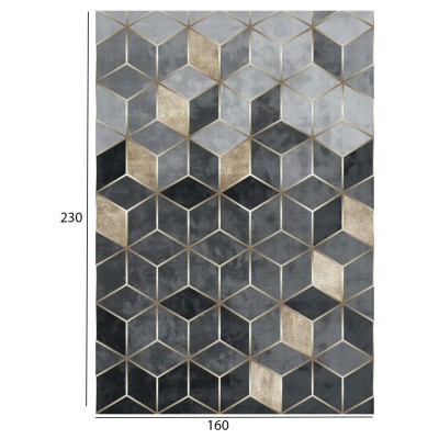 ΧΑΛΙ ΣΑΛΟΝΙΟΥ ΜΕ ΚΡΟΣΙΑ Art Maison Reston - Gray Gold Shapes (160x230εκ.)