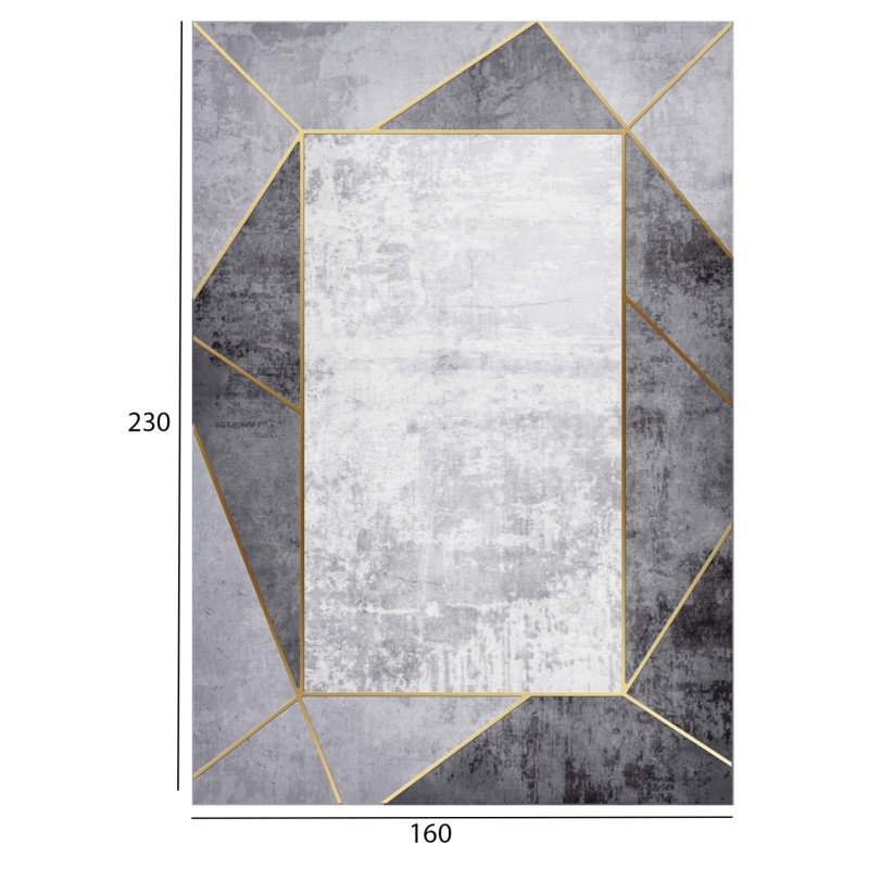 ΧΑΛΙ ΣΑΛΟΝΙΟΥ ΜΕ ΚΡΟΣΙΑ Art Maison Reston - Gray White Shapes (160x230εκ.)