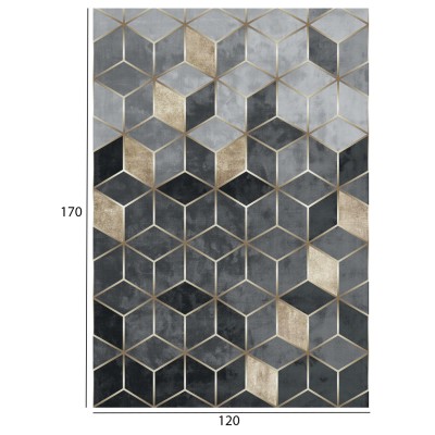 ΧΑΛΙ ΣΑΛΟΝΙΟΥ ΜΕ ΚΡΟΣΙΑ Art Maison Reston - Gray Gold Shapes (120x170εκ.)