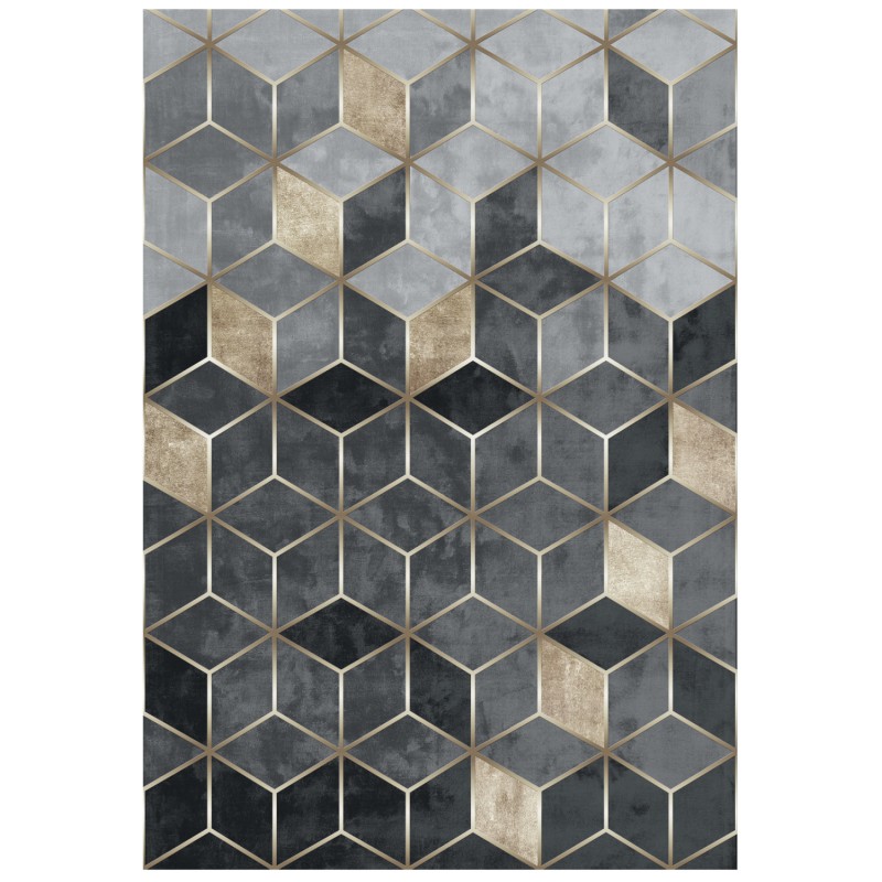 ΧΑΛΙ ΣΑΛΟΝΙΟΥ ΜΕ ΚΡΟΣΙΑ Art Maison Reston - Gray Gold Shapes (120x170εκ.)