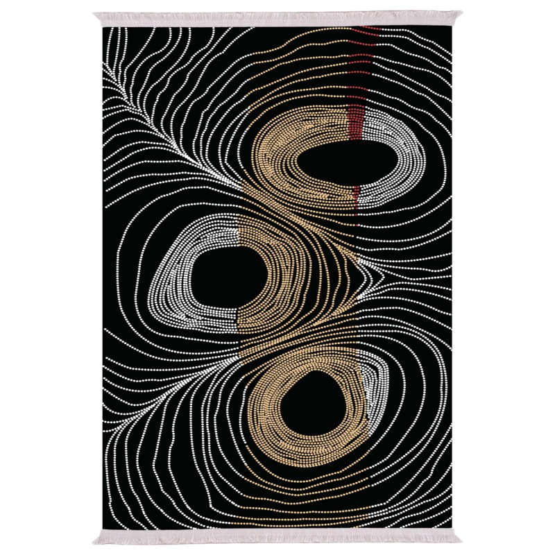 ΧΑΛΙ ΣΑΛΟΝΙΟΥ ΜΕ ΚΡΟΣΙΑ Art Maison Reston - Black Gold Circles (180x280εκ.)