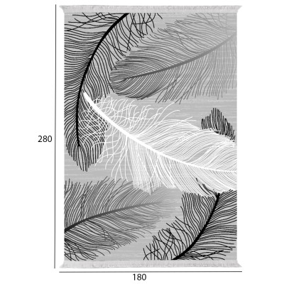 ΧΑΛΙ ΣΑΛΟΝΙΟΥ ΜΕ ΚΡΟΣΙΑ Art Maison Reston - Gray Wings (180x280εκ.)