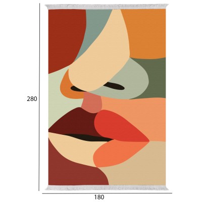 ΧΑΛΙ ΣΑΛΟΝΙΟΥ ΜΕ ΚΡΟΣΙΑ Art Maison Reston - Multicolor Lips (180x280εκ.)