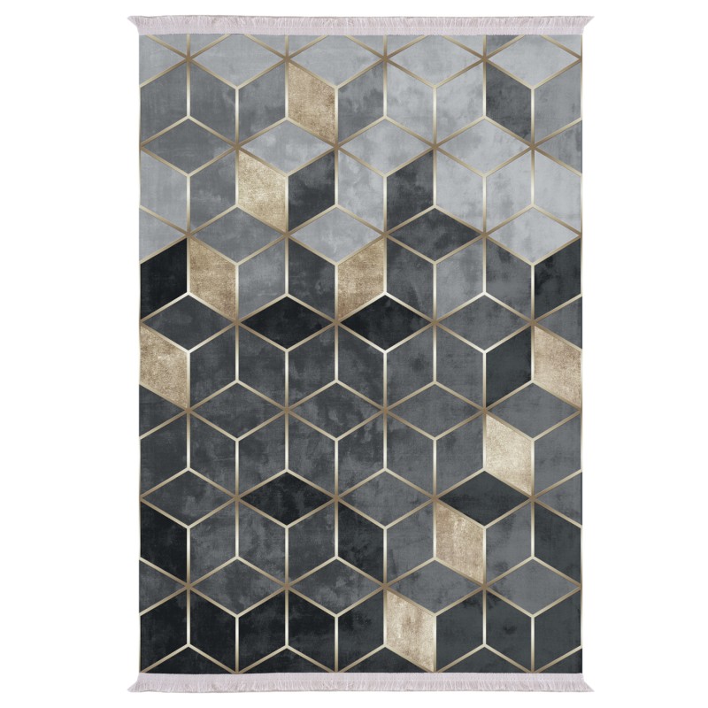 ΧΑΛΙ ΣΑΛΟΝΙΟΥ ΜΕ ΚΡΟΣΙΑ Art Maison Reston - Gray Gold Shapes (180x280εκ.)