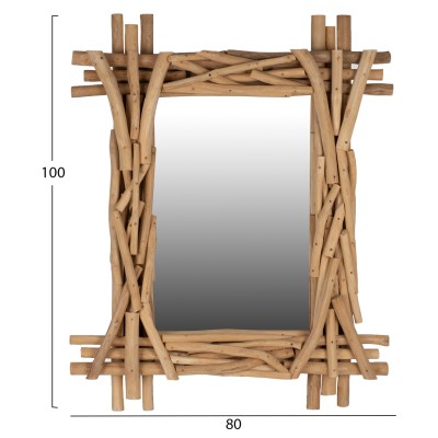 Καθρέπτης τοίχου Art Maison Eyesome - Natural Wood (100x80εκ.)