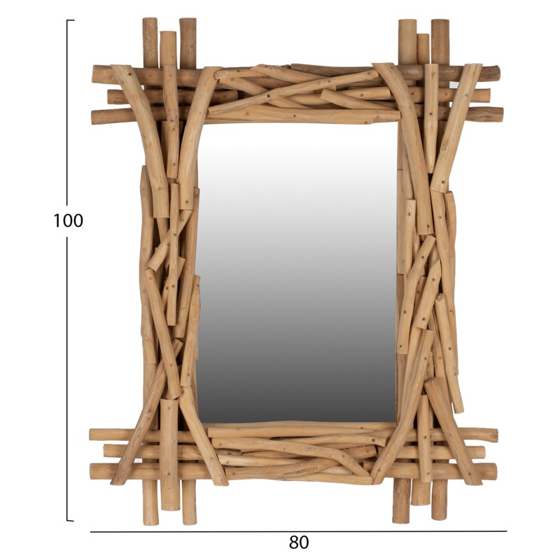 Καθρέπτης τοίχου Art Maison Eyesome - Natural Wood (100x80εκ.)