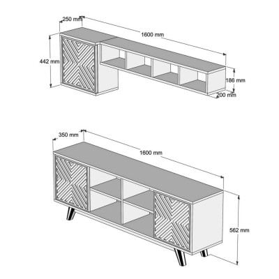 ΣΥΝΘΕΣΗ ΤΗΛΕΟΡΑΣΗΣ ART MAISON PAGOSA - WALNUT WHITE (160x35x56.2εκ.)