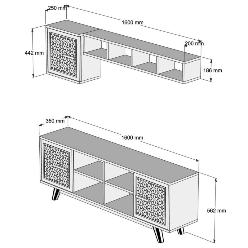 ΣΥΝΘΕΣΗ ΤΗΛΕΟΡΑΣΗΣ ART MAISON PUEBLO - WALNUT (160x35x56.2εκ.)