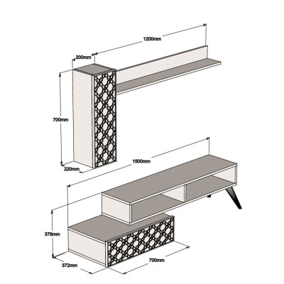 ΣΥΝΘΕΣΗ ΤΗΛΕΟΡΑΣΗΣ ART MAISON LITTLETON - WALNUT (150x37.2x37.8εκ.)