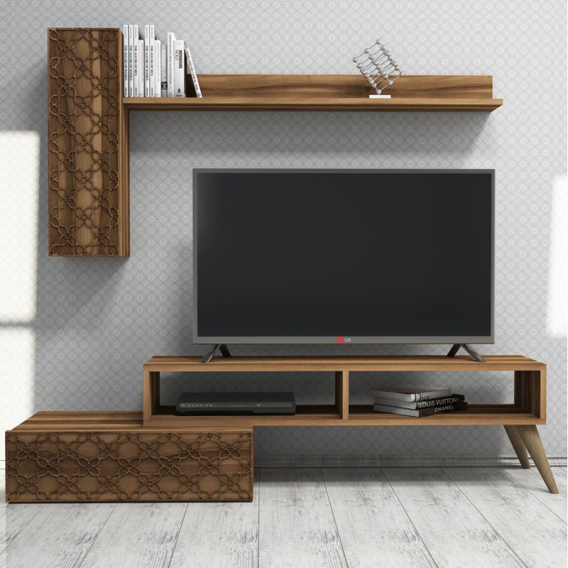 ΣΥΝΘΕΣΗ ΤΗΛΕΟΡΑΣΗΣ ART MAISON LITTLETON - WALNUT (150x37.2x37.8εκ.)