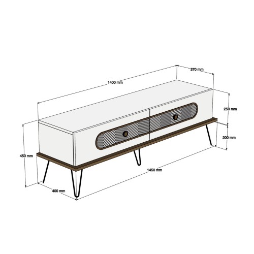 ΕΠΙΠΛΟ ΤΗΛΕΟΡΑΣΗΣ ART MAISON SCOTTISH -  WALNUT CREAM (145x40x45Yεκ.)