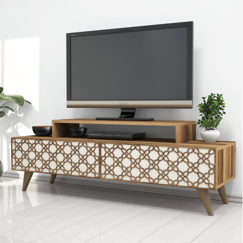 ΕΠΙΠΛΟ ΤΗΛΕΟΡΑΣΗΣ ART MAISON STERLING - WALNUT CREAM (140x41.8x48.8εκ.)