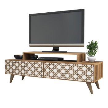 ΕΠΙΠΛΟ ΤΗΛΕΟΡΑΣΗΣ ART MAISON STERLING - WALNUT CREAM (140x41.8x48.8εκ.)